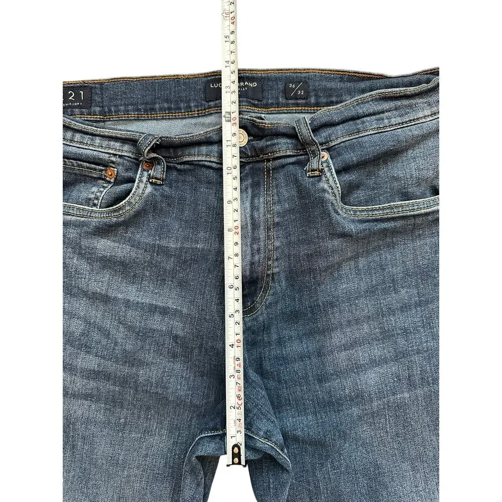 Lucky Brand 221 Straight Jeans Mens 36x32 Blue Denim Classic Fit